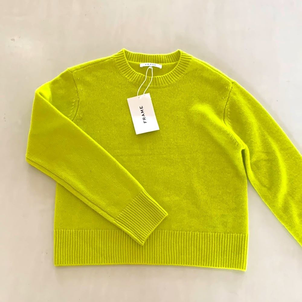 FRAME Clean Cashmere Sweater - New -M - yellow